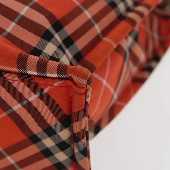 BURBERRY Nova Check Hand Bag Nylon Red Auth ti2419 - Picture 11 of 16